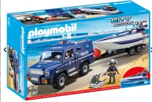 Playmobil City Action 5187 - Police Truck with Speedboat NEW - FREE SHIPPING - Picture 1 of 1