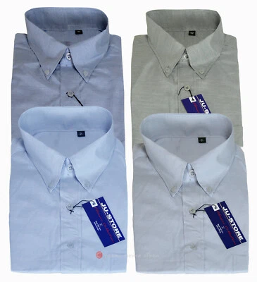 Camicia da uomo manica lunga misto COTONE tramato taschino bottoncini tg 39 a 46 - Immagine 1 di 4
