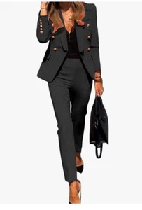 Completo di Pantaloni E Blazer - Tailleur Pantalone Completo in Due Pezzi - Foto 1 di 3
