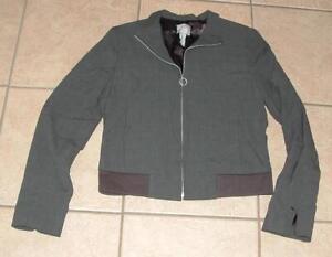 Black Glen Plaid Sz Medium Church Office Lined Full Zip Suit Jacket OLD NAVY
