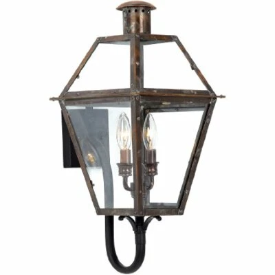 Quoizel RO8311AC 2-Light Rue De Royal Outdoor Lantern in Aged Copper - Image 1 of 3