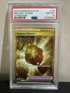 2024 Pokemon SV Stellar Crown 175/142 Bravery Charm Gold PSA10 - Picture 1 of 1