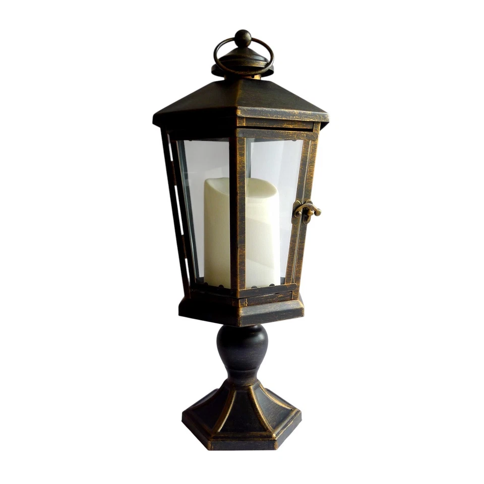 Linterna Vela Parpadeante Luminara 17" Bronce Windsor Propietario Original PICKUP-NJ Foto 1 de 4