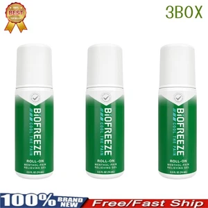 Biofreeze Pain Re lief Roll-on Gel, Arthritis, Joint, Back & Muscle Pain 3 BOX - Picture 1 of 13