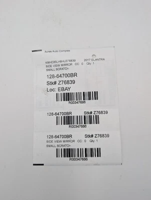 Used Right Door Mirror fits: 2017 Hyundai Elantra power Hatchback GT US market w Foto 1 de 4