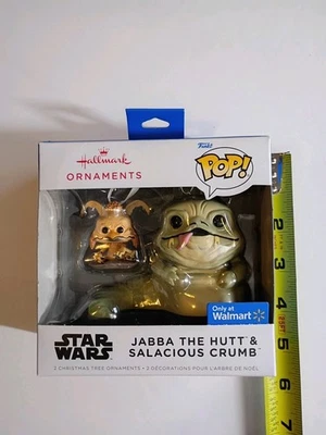 Hallmark Funko Pop Star Wars Jabba el Hutt y Salacious Crumb adorno de Navidad Foto 1 de 3