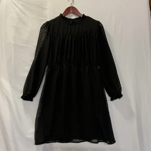 Wonder Nation Mädchen transparentes Overlay Punkte Kleid Rüschen schwarz Gr. XXL (18) - Bild 1 von 13