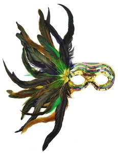 Mask It 48037 Mardi Gras Satin and Sequin Mask - Picture 1 of 1