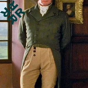 Regency Frack, viktorianischer Frack, Jane Austen Frack, grüner Wollfrack - Bild 1 von 3