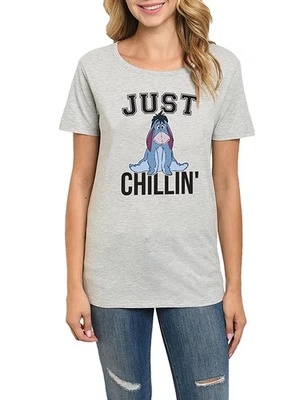 Camiseta gris para mujer Disney Eeyore Just Chilling (solo talla pequeña) Foto 1 de 4