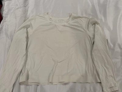 Camisa deportiva para mujer Lululemon manga larga blanco roto talla mejor para 8-10 Foto 1 de 4