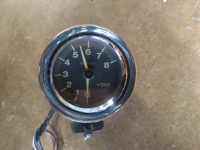 Vintage VDO 8,000 RPM Tachometer Nostalgia Gasser Chevy Ford Mopar Chrome Cup - Image 1 of 4