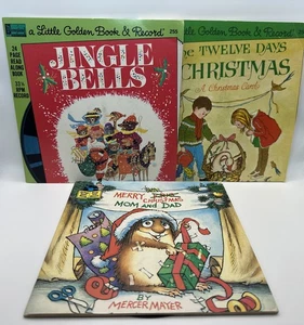 Lot of 3 Christmas Disneyland A Little Golden Book & Record Lot Jingle Bells - Picture 1 of 14