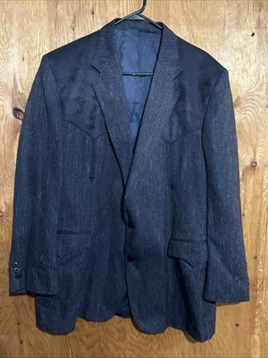 Abrigo Deportivo Vintage Circle S Para Hombre 48L Azul Marino Blazer Occidental Hecho en EE. UU. Retro Años 80 Foto 1 de 4