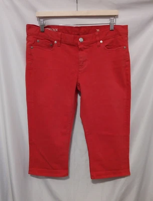 Pantalones de mezclilla capri J Crew Factory Matchstick para mujer 31R rojo pop pierna ajustada Foto 1 de 4