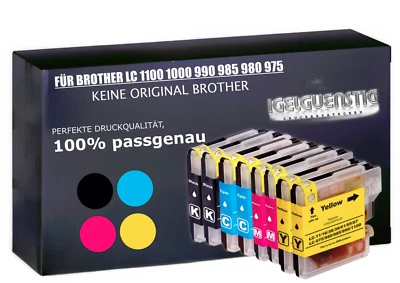 8x kompatible für BROTHER LC980 LC1100 DCP 145C 165C 185C 385C Office Plus Serie - Bild 1 von 4
