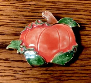 Vintage Enamel Resin Fall Pumpkin Pin/Brooch - Picture 1 of 2