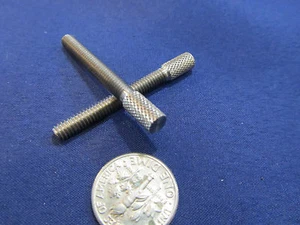 Narrow Head Stainless Knurled Thumb Screw, 3/16" Dia,  8-32 x 1 1/4" Length, 2Pc - Picture 1 of 2