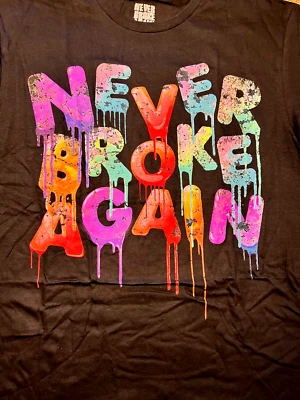 Never Broke Again Colorful Graffiti black T-shirt  Size XL XLarge - Image 1 of 3