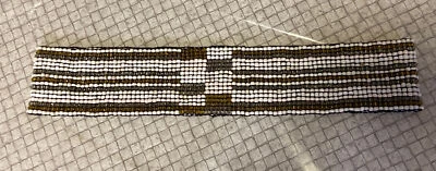 Cinturón ancho con cuentas para mujer cinturón elástico estilo boho indio marrón y crema talla pequeña” Foto 1 de 4