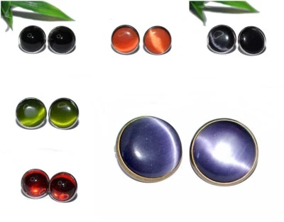 CABOCHON OHRCLIPS ++ AUSWAHL ++ KEINE OHRLÖCHER silberfarbe 16mm Ohrringe - Bild 1 von 2