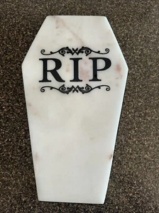 Pottery Barn Halloween Marble Coffin R.I.P. Serving Tray Charcuterie - Picture 1 of 5