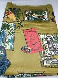 Vintage Glazed Chintz Travel Print Maxwell Bros Furniture Augusta, GA 5 Yards - Picture 1 of 4