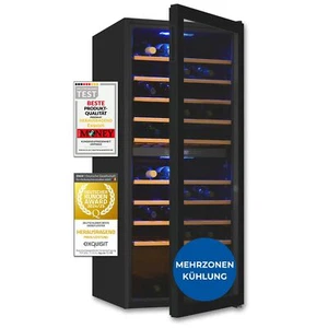 Exquisit Weinkühlschrank, Digitale Temperaturanzeige, WS2-114-GTE-160G schwarz - Bild 1 von 9