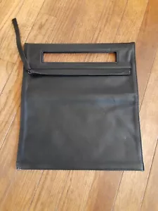 Lancel Black Leather Clutch Fold Over Bag. 12.5" T - Picture 1 of 8