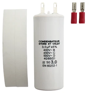 Condensateur 3 uF (3 µF) pour moteur Nice de volet roulant ou store banne - Imagen 1 de 3