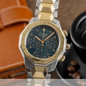 Glashütte Sport Chronograph Stahl / Gold Automatik Ref 1-10-66-12-11-04 B&P 1998 - Bild 1 von 12