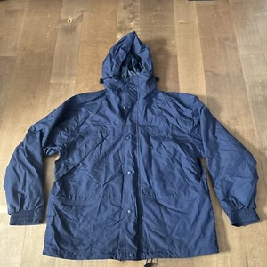 Cabela’s Men’s Waterproof Rain Jacket – Large, Blue Shell, Full Zip Hooded Coat - Picture 1 of 3