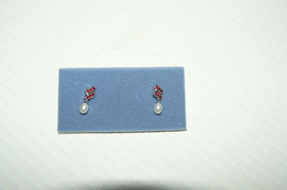 Pendientes Franklin Mint Princesa Diana Muñeca Fucsia Imitación Rubí Diamante/Perla Foto 1 de 1