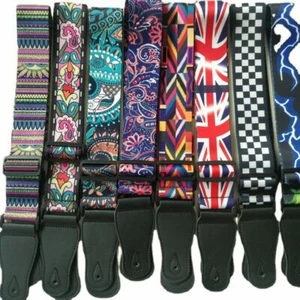 For Acoustic Electric Soft Bass Adjustable Webbing Belt Nylon Guitar Strap - Picture 1 of 23