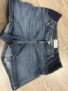 Gap maternity Shorts size 29/8 maternity dark blue denim Fake Front Pockets - Picture 1 of 7