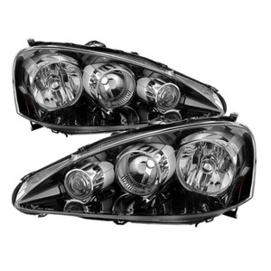 Fit Acura 05-06 RSX Black Housing Replacement Headlights Left + Right Pair Set