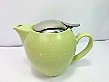 Vintage green spackle tea pot single serve Bee house