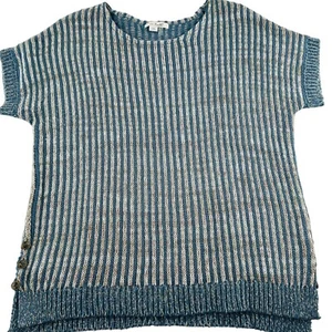 Simply Noelle Women's Sweater size L Pullover Short Sleeves Blue - Picture 1 of 5