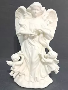 PORTACANDELE PARTYLITE ANGELO DELLA LUCE CONICO BIANCO 8,5" FIGURINA scatola originale - Foto 1 di 8