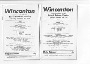 Wincanton 1974 Rennkarte x 2 31. Oktober und 28. November - Bild 1 von 1