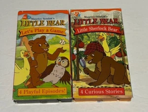 Little Bear VHS Orange Tape Lot (2) Play & Sherlock Movie Nick Jr. Nickelodeon - Picture 1 of 5