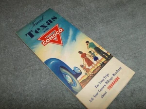 VINTAGE 1940-50's Travel TEXAS with Conoco GAS & OIL VERY NICE CONDITION  A-46 - Picture 1 of 6