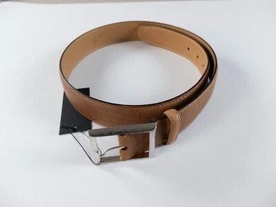 Auténtico cinturón de vestir de cuero de becerro en relieve cocodrilo marrón BERLUTI Paris talla 80 Foto 1 de 4