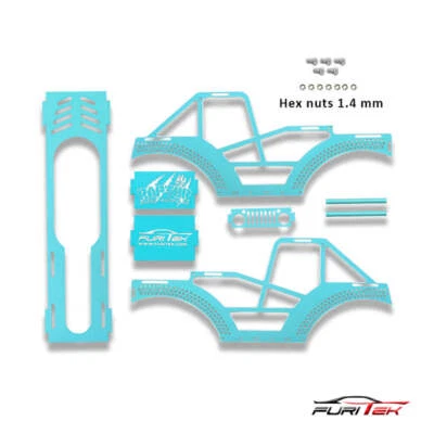 NEW Furitek Raptor Aluminum Frame Kit for SCX24 Crawlers - Blue Aqua - Image 1 of 3