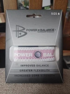 Rare Material POWER BALANCE bracelet Size Small Color Pink and White - Picture 1 of 3