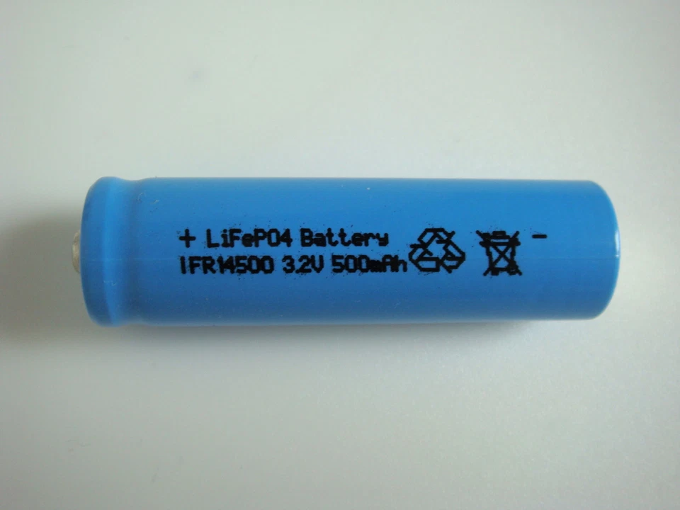 IFR 14500 AA 500mAh 3.2V Positive Pole Raised Li-ion Battery LiFePO4 Solar Lights  - Image 1 of 1