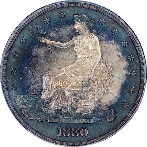 1880 PROOF Trade Dollar - Gem/Near Gem, Toned - NGC "Stained" - R6.6 - PRESALE Cover