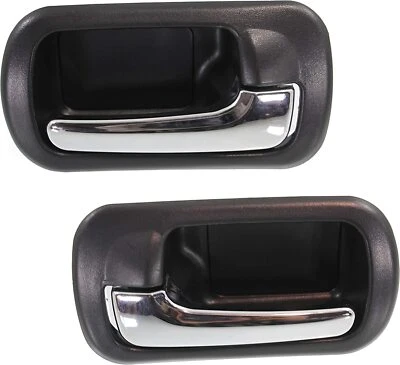 NUEVAS manijas de puerta interior trasera derecha negra cromadas para Honda Civic Sedán 01-05 4 puertas Foto 1 de 4