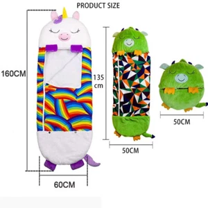 Children'S Cartoon Sleeping Bag with Pillow for Birthday Gift Kids Comfy Plush W - Picture 1 of 26