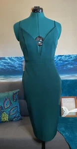 NEW Express Women's Size 6 Strappy Cocktail Midi Tank Dress Dark Green - Picture 1 of 8
